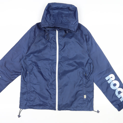 Saltrock Womens Blue Rain Coat Coat Size 10 - Logo Hooded Waterproof Lightweight