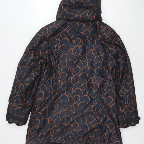 Barbara Lebek Womens Black Geometric Jacket Size 14 Zip