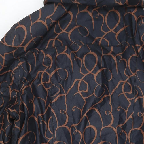 Barbara Lebek Womens Black Geometric Jacket Size 14 Zip