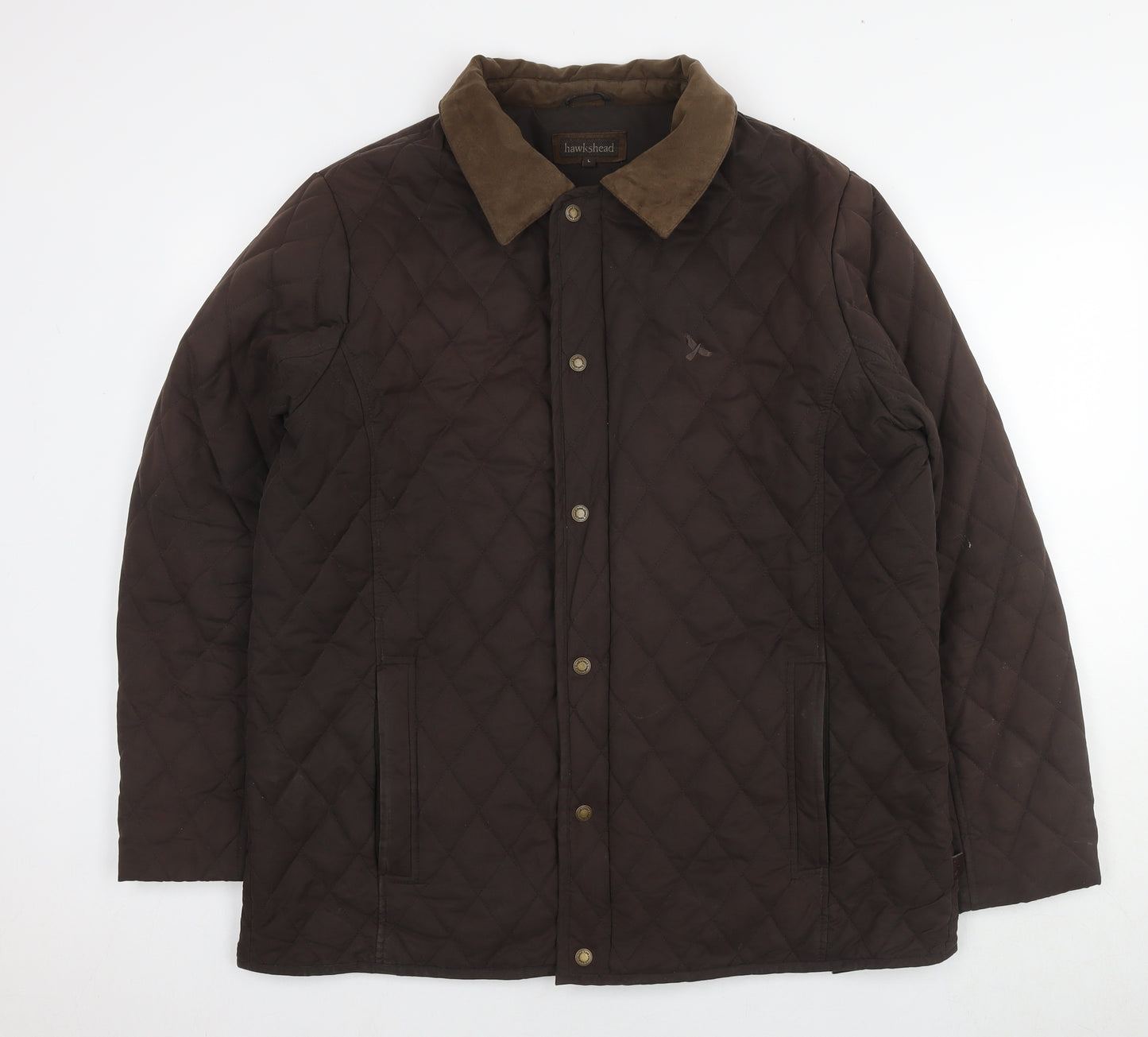 Hawkshead Mens Brown Quilted Coat Size L Zip