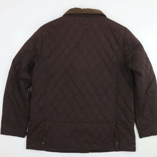 Hawkshead Mens Brown Quilted Coat Size L Zip