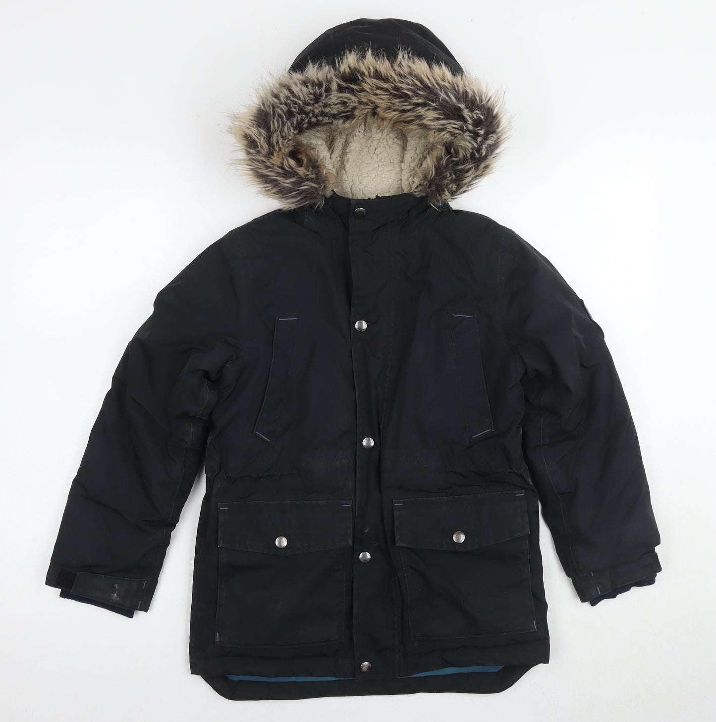 Lands' End Boys Black Jacket Size 8-9 Years Zip