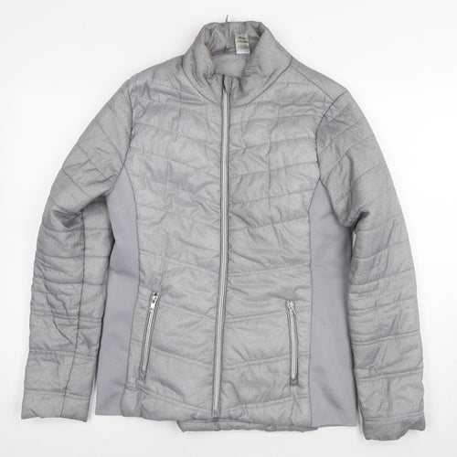 RBX Womens Grey Quilted Jacket Size M Zip