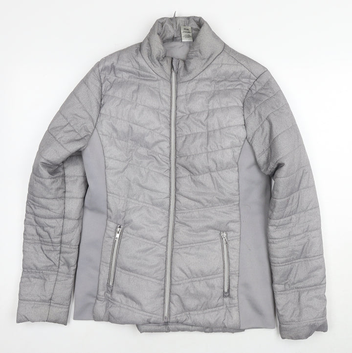 RBX Womens Grey Quilted Jacket Size M Zip