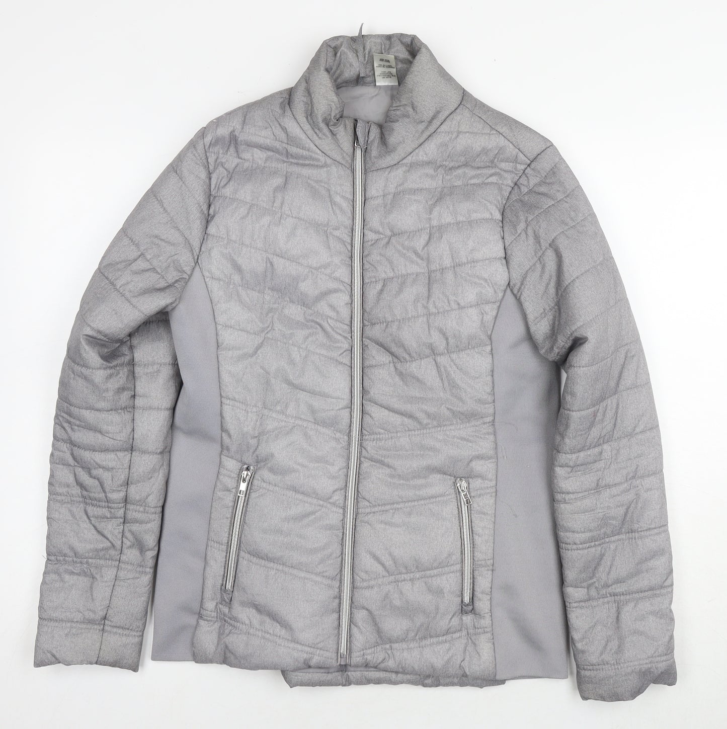 RBX Womens Grey Quilted Jacket Size M Zip