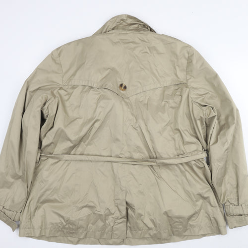 Marina Sport Womens Beige Trench Coat Jacket Size L Button - Label Size 27