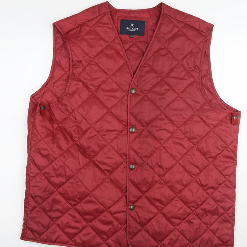 Hackett London Womens Red Gilet Waistcoat Size 2XL Zip