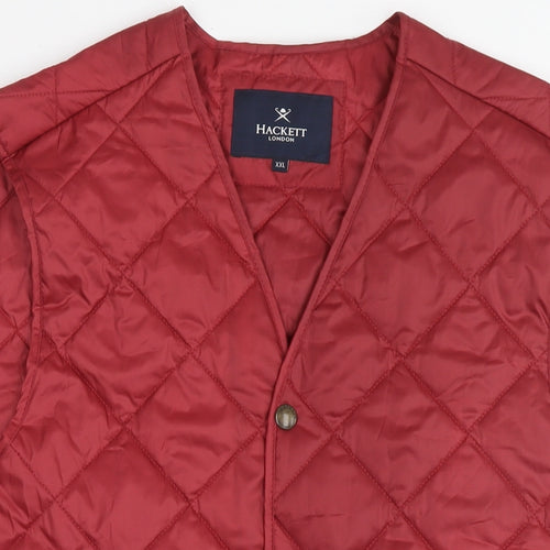 Hackett London Womens Red Gilet Waistcoat Size 2XL Zip