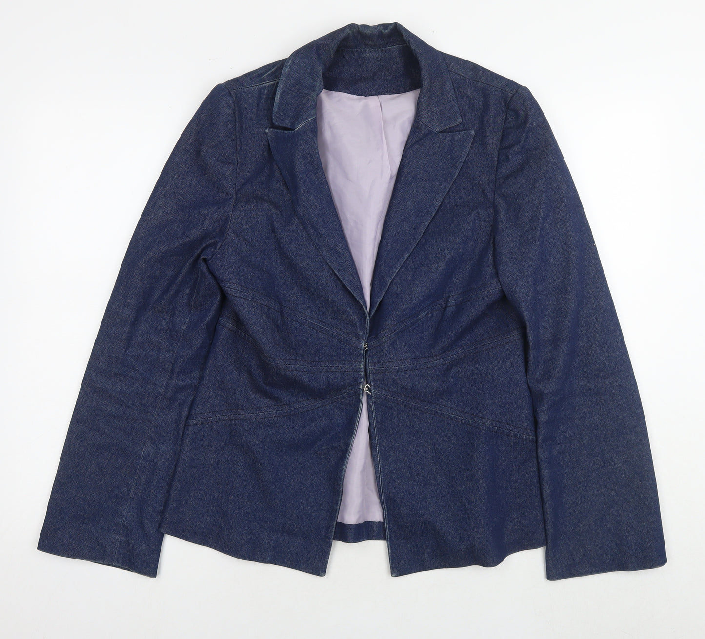 New Look Womens Blue Jacket Blazer Size 12 Hook & Eye - Vintage