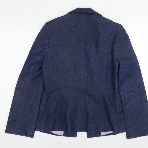 New Look Womens Blue Jacket Blazer Size 12 Hook & Eye - Vintage