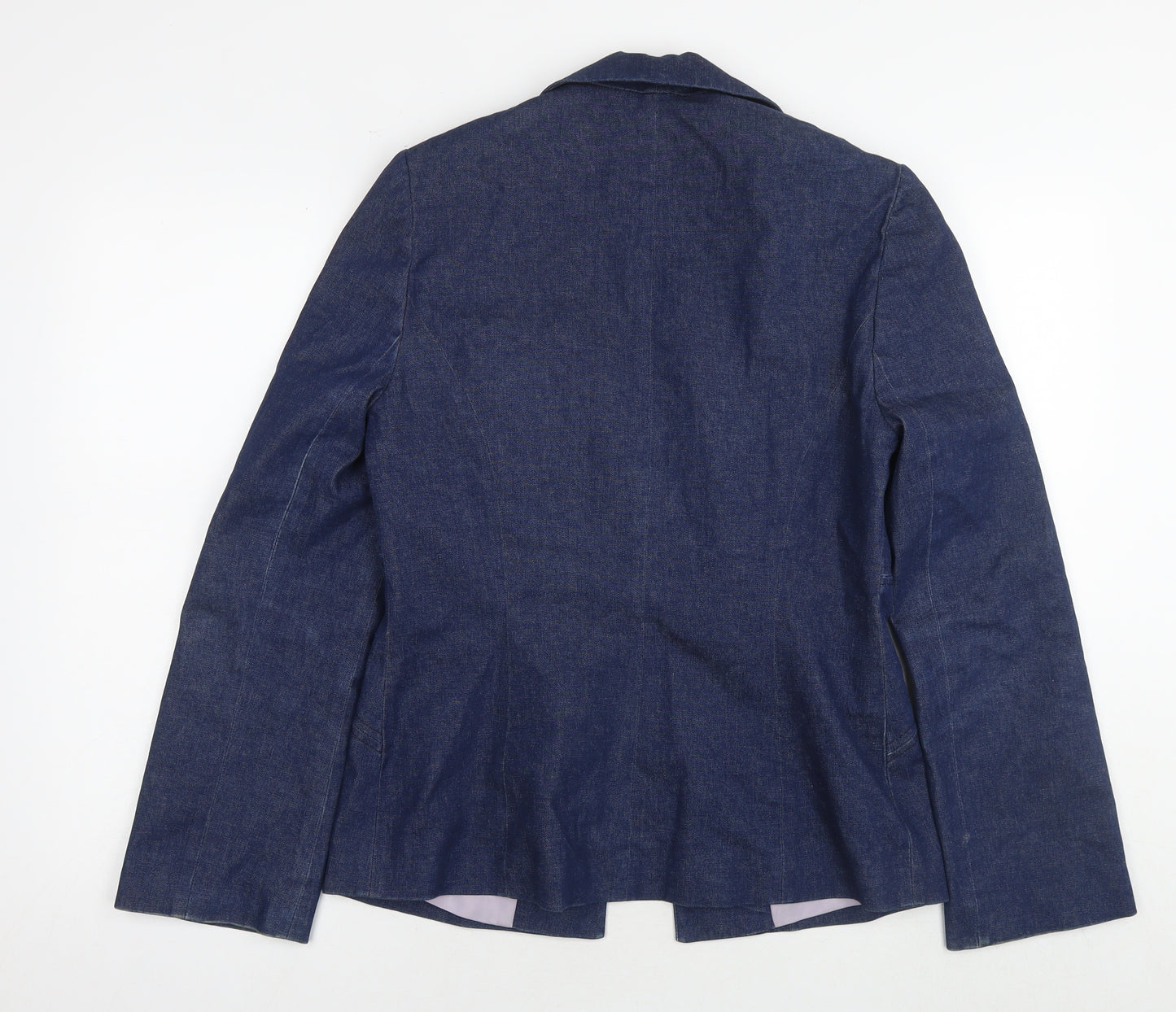 New Look Womens Blue Jacket Blazer Size 12 Hook & Eye - Vintage