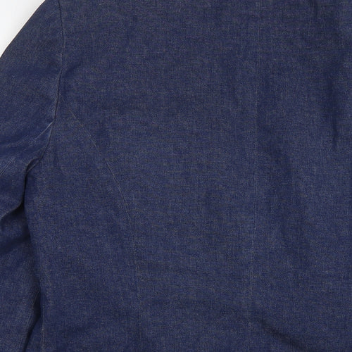 New Look Womens Blue Jacket Blazer Size 12 Hook & Eye - Vintage