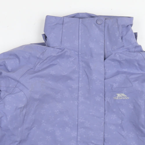 Trespass Womens Purple Floral Jacket Size M Zip