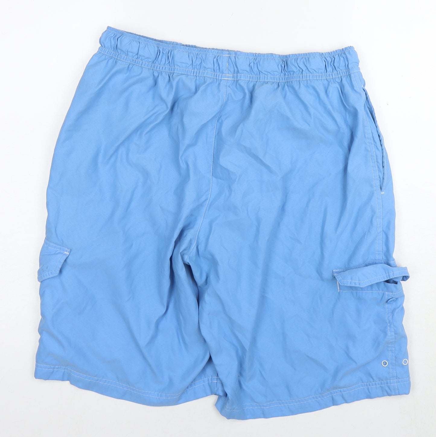 Nike Mens Blue Polyester Cargo Shorts Size L L12 in Regular Drawstring