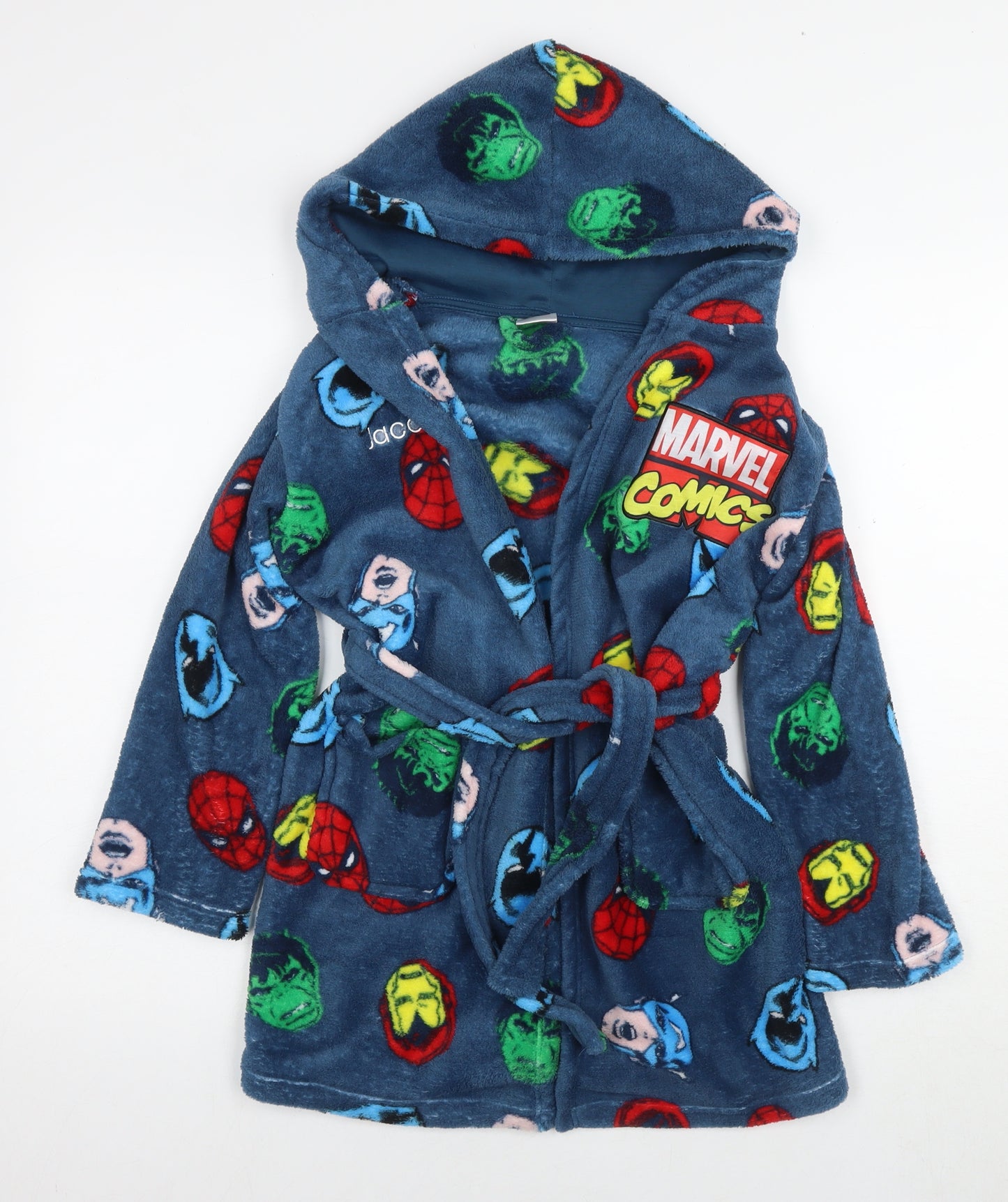 Marvel Comics Boys Blue Solid Polyester Gown Size 8-9 Years Tie - Marvel Avengers Heroes