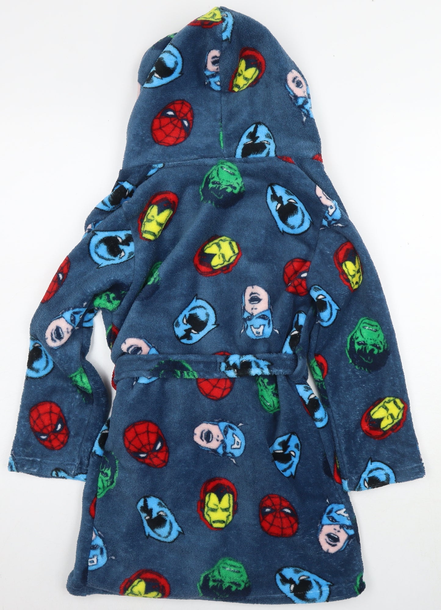 Marvel Comics Boys Blue Solid Polyester Gown Size 8-9 Years Tie - Marvel Avengers Heroes