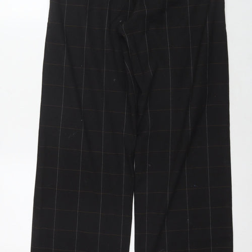 RJR.John Rocha Womens Black Check Polyacrylate Fibre Trousers Size 12 L30 in Regular Zip