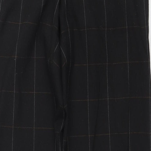 RJR.John Rocha Womens Black Check Polyacrylate Fibre Trousers Size 12 L30 in Regular Zip