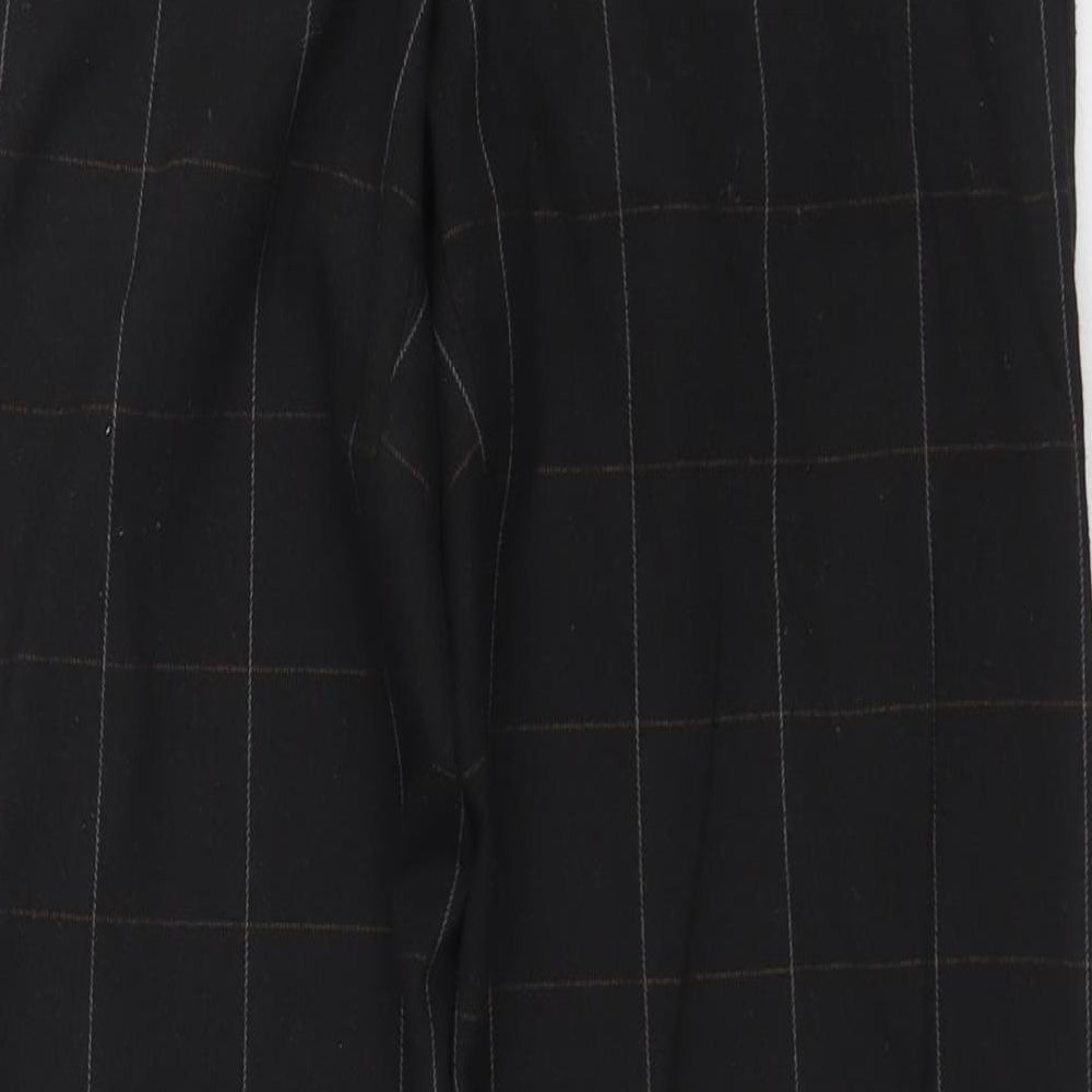 RJR.John Rocha Womens Black Check Polyacrylate Fibre Trousers Size 12 L30 in Regular Zip