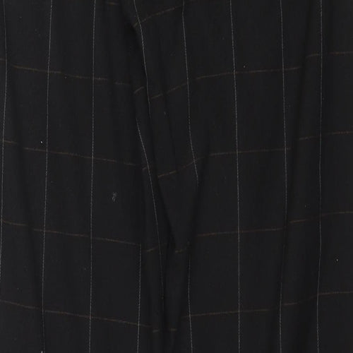 RJR.John Rocha Womens Black Check Polyacrylate Fibre Trousers Size 12 L30 in Regular Zip