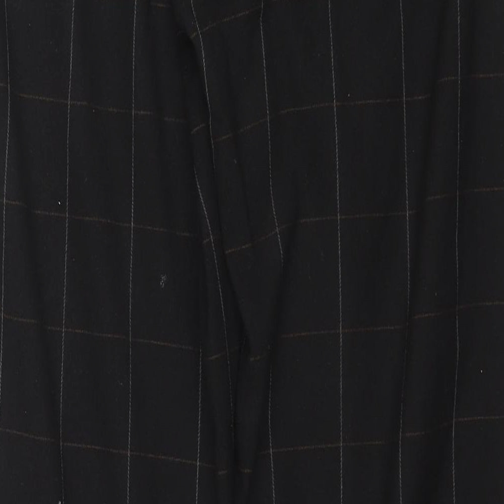 RJR.John Rocha Womens Black Check Polyacrylate Fibre Trousers Size 12 L30 in Regular Zip