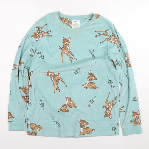 Disney Womens Blue Solid Polyester Top Pyjama Top Size 2XS - Bambi