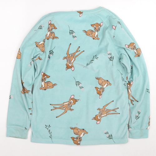 Disney Womens Blue Solid Polyester Top Pyjama Top Size 2XS - Bambi