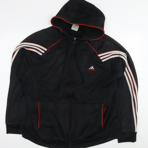 adidas Mens Black Polyester Full Zip Hoodie Size XL