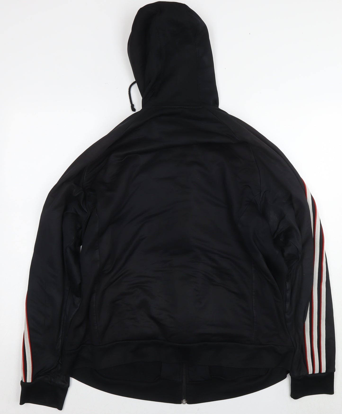 adidas Mens Black Polyester Full Zip Hoodie Size XL