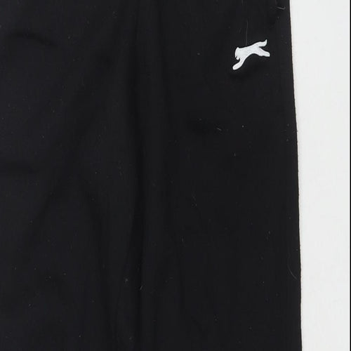 Slazenger Boys Black Polyester Jogger Trousers Size 11-12 Years L25 in Regular Drawstring