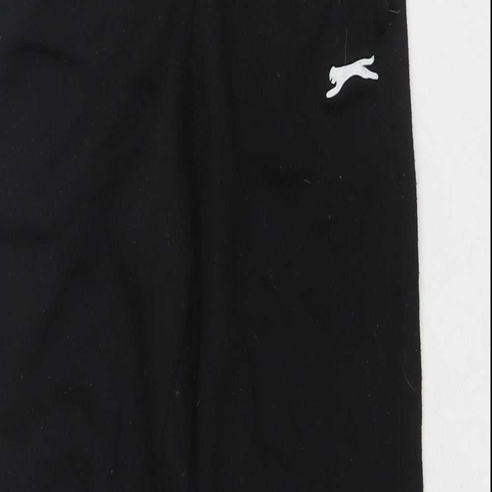 Slazenger Boys Black Polyester Jogger Trousers Size 11-12 Years L25 in Regular Drawstring