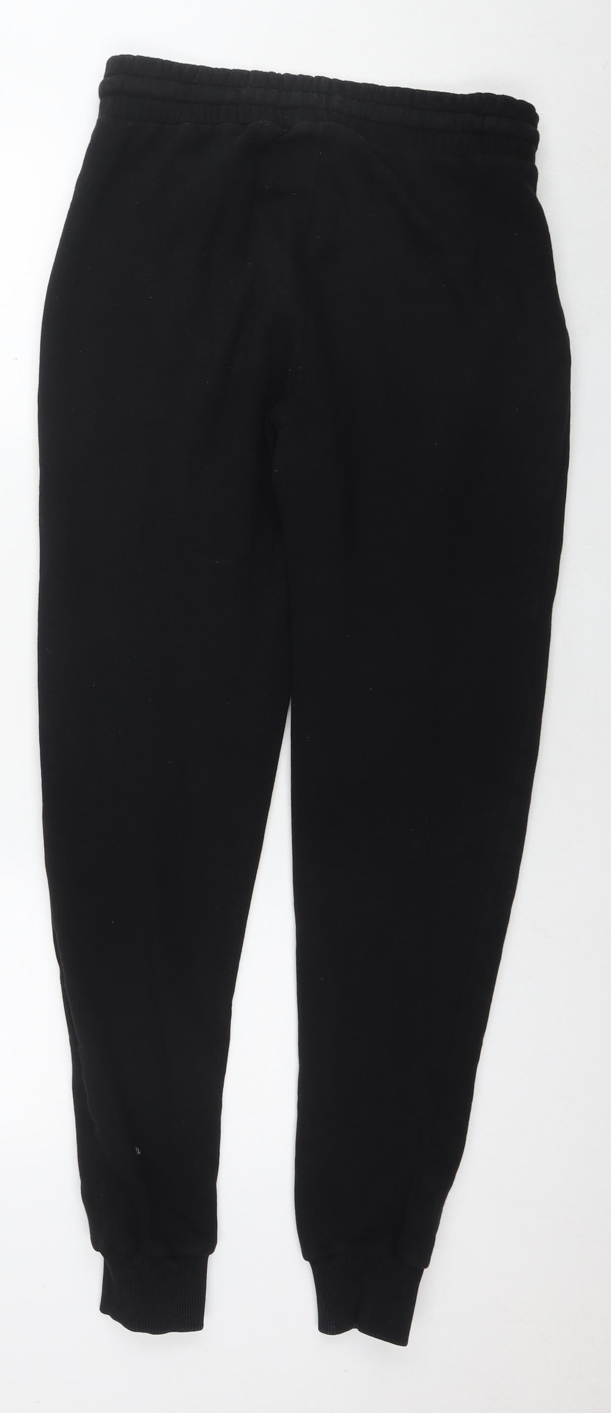 Just hype Mens Black Cotton Jogger Trousers Size S L30 in Regular Drawstring