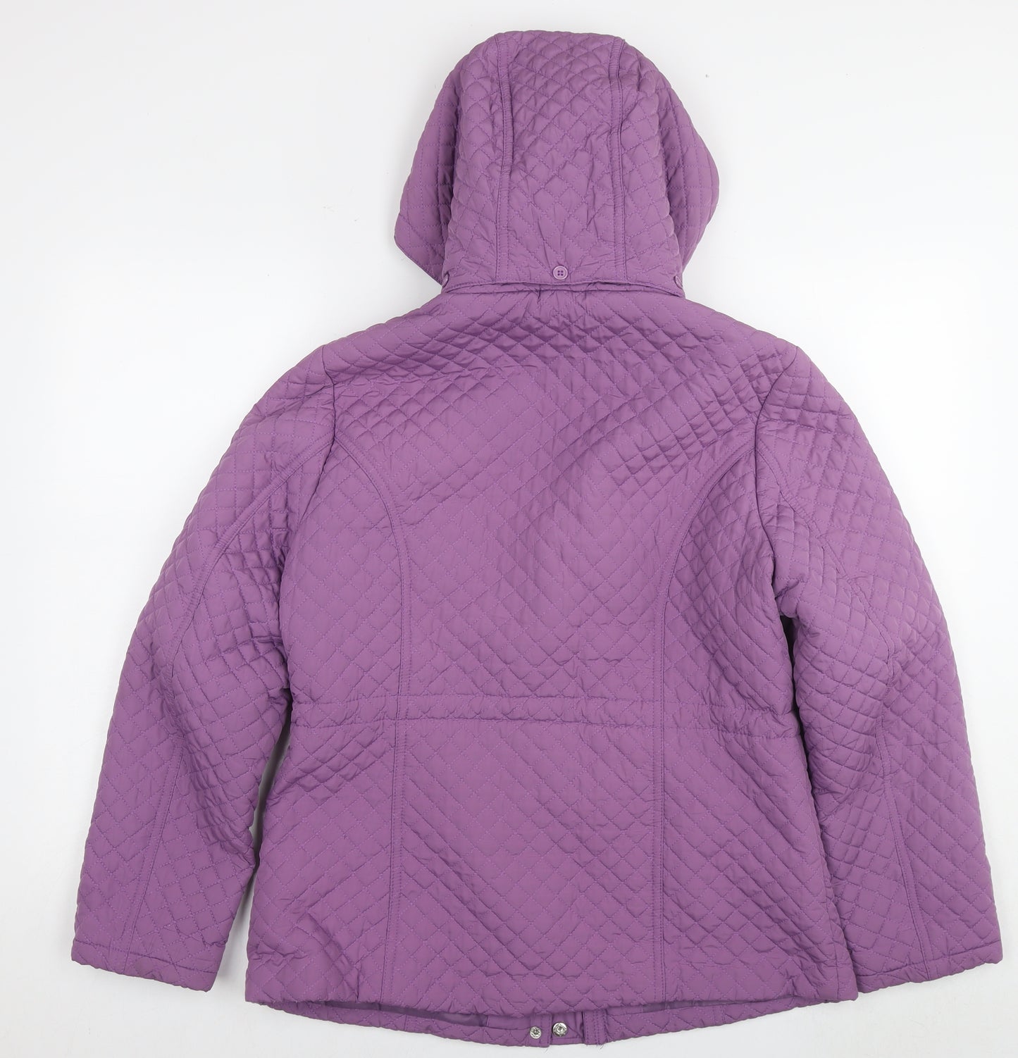 EWM Womens Purple Quilted Coat Size 14 Zip