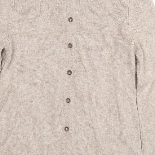 Monsoon Womens Beige Round Neck Nylon Pullover Jumper Size 8