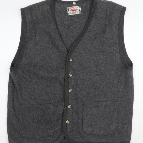 Brutus Womens Grey Gilet Waistcoat Size L Button