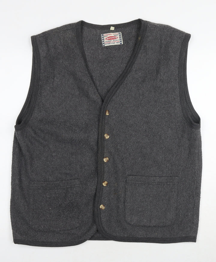 Brutus Womens Grey Gilet Waistcoat Size L Button