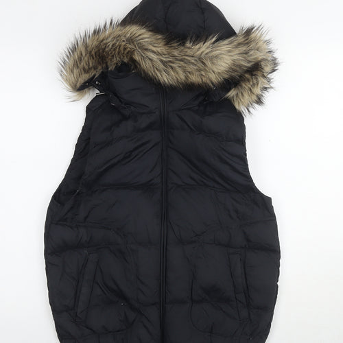 Gap Womens Black Gilet Waistcoat Size M Zip