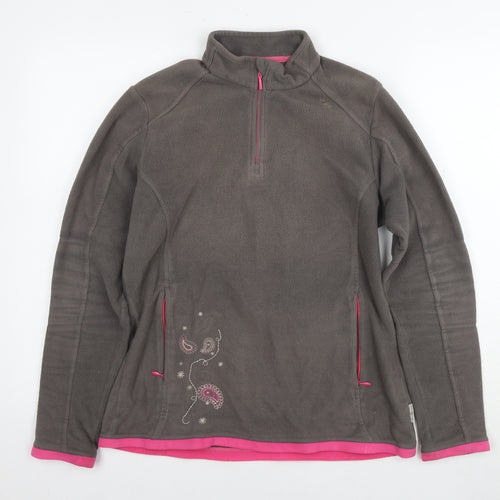 Oxylane Womens Brown Polyester Pullover Sweatshirt Size L Pullover - Flowers