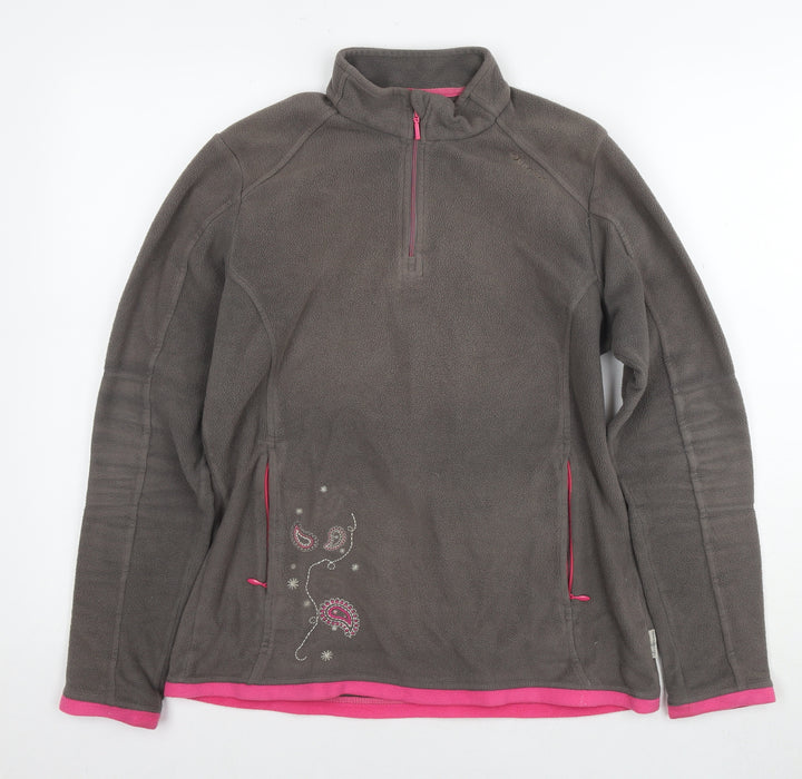 Oxylane Womens Brown Polyester Pullover Sweatshirt Size L Pullover - Flowers