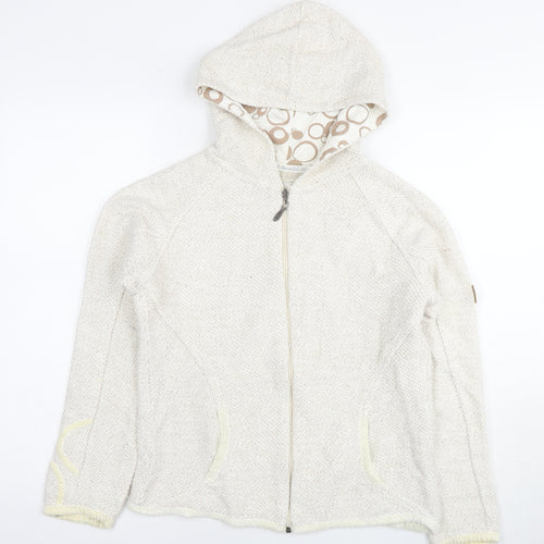 Weird Fish Womens Ivory Cotton Full Zip Hoodie Size S Zip