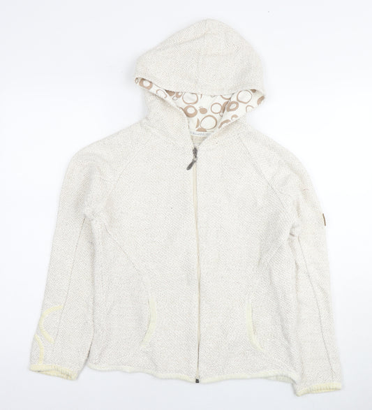 Weird Fish Womens Ivory Cotton Full Zip Hoodie Size S Zip