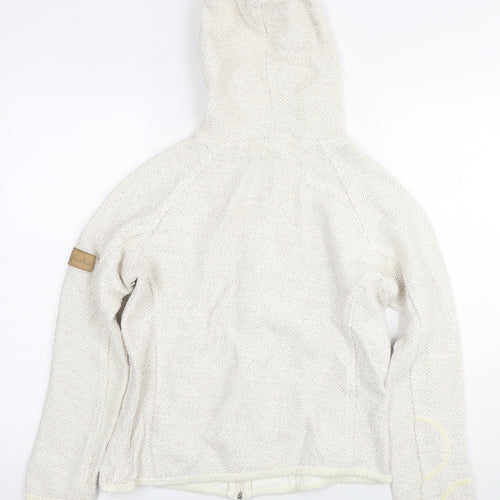 Weird Fish Womens Ivory Cotton Full Zip Hoodie Size S Zip