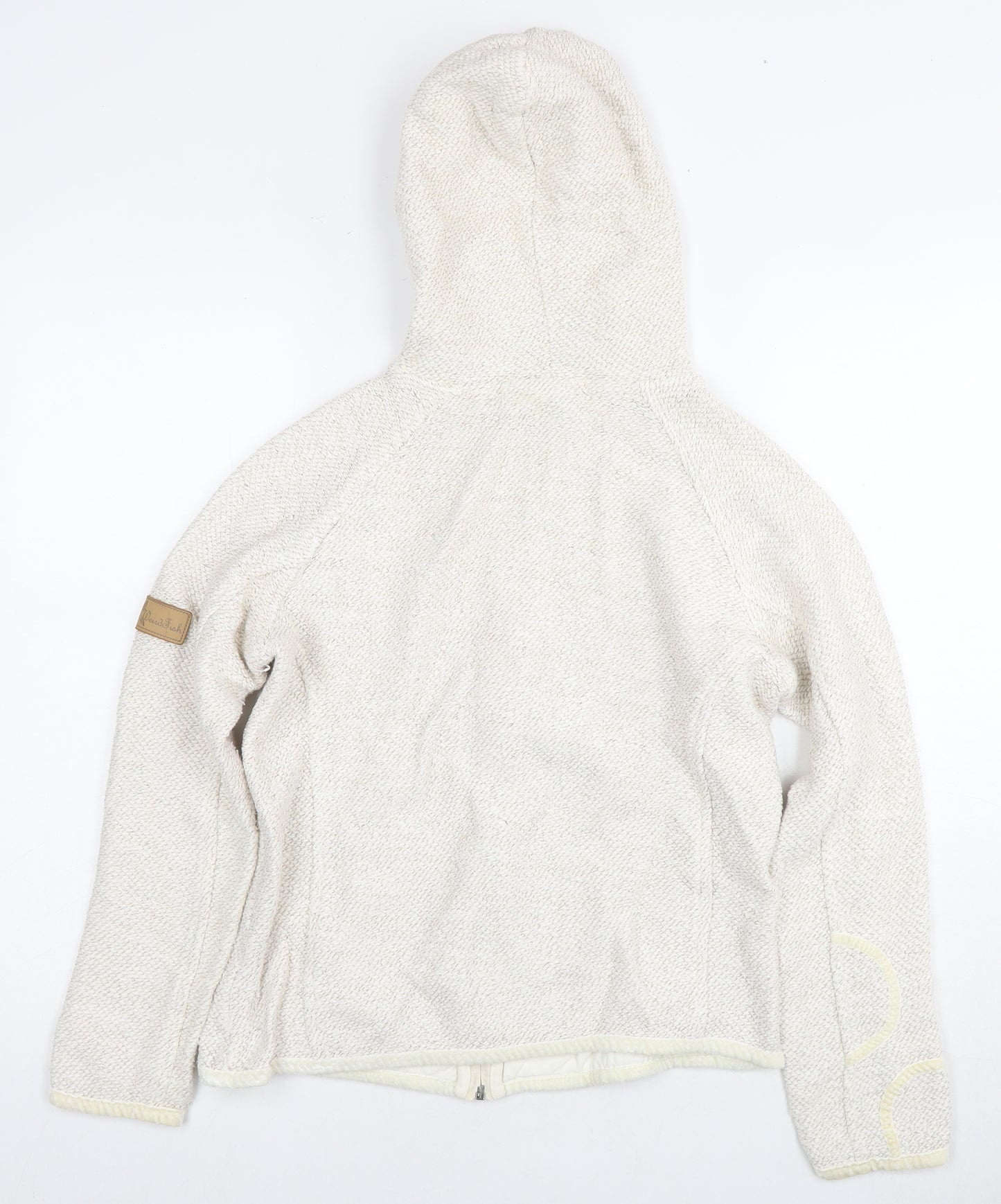 Weird Fish Womens Ivory Cotton Full Zip Hoodie Size S Zip