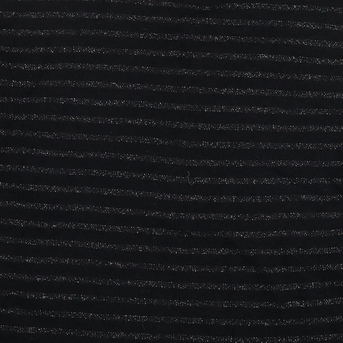 Bolongaro Trevor Womens Black Round Neck Striped Acrylic Pullover Jumper Size L - Glitter Detail