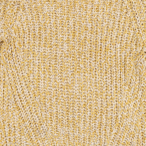 H&M Womens Yellow Round Neck Acrylic Pullover Jumper Size M