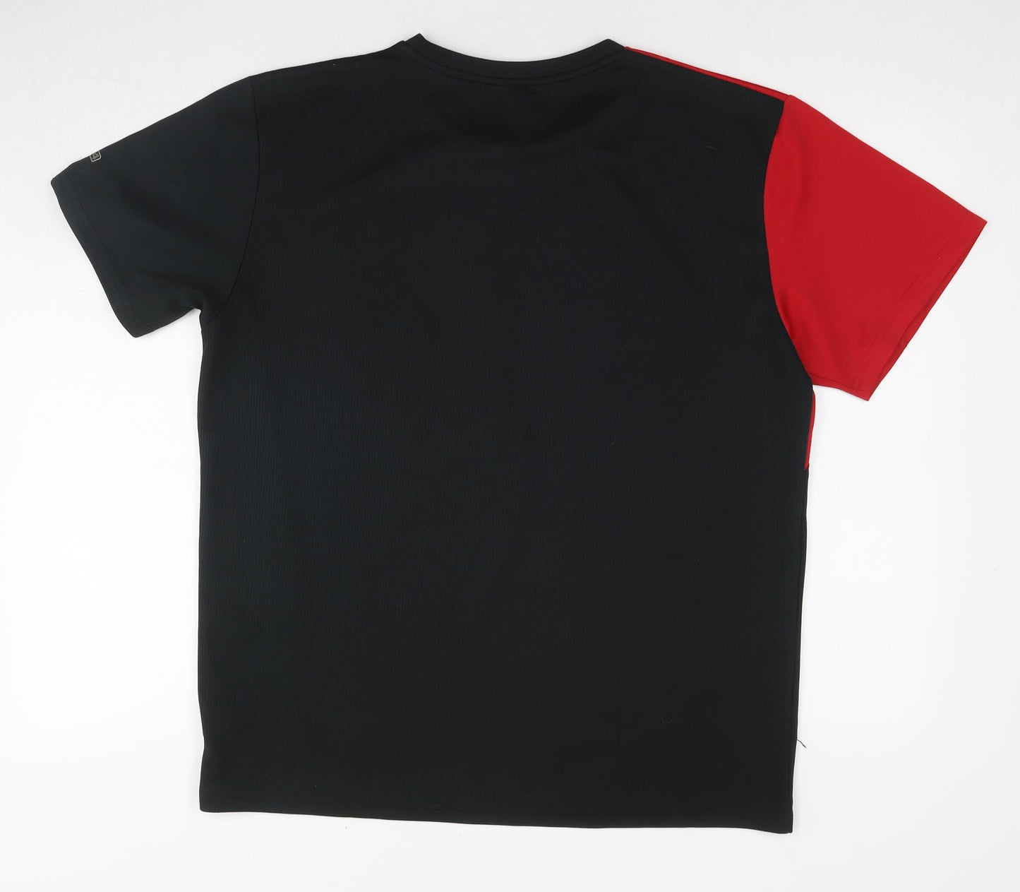 FILA Mens Black Polyester Basic T-Shirt Size L Round Neck Pullover