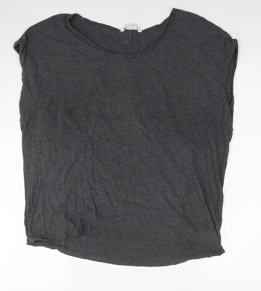 Boden Womens Grey Modal Basic T-Shirt Size 16 Round Neck