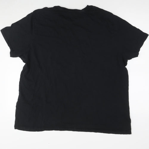 Levi's Mens Black Cotton T-Shirt Size 3XL Round Neck - Logo