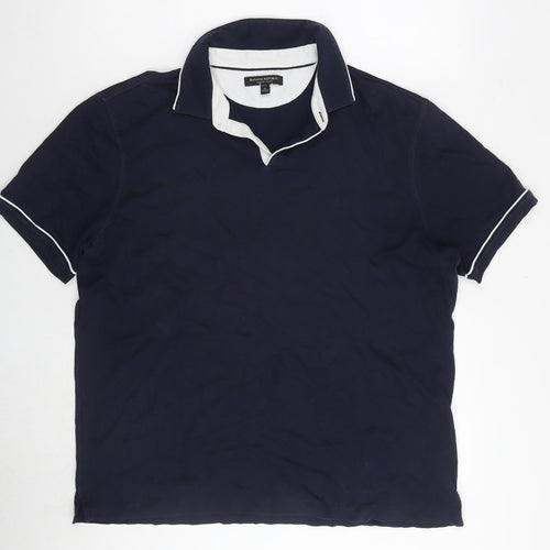 Banana Republic Mens Blue Cotton Polo Size XL Collared Pullover