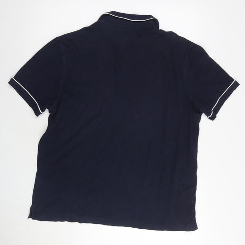 Banana Republic Mens Blue Cotton Polo Size XL Collared Pullover